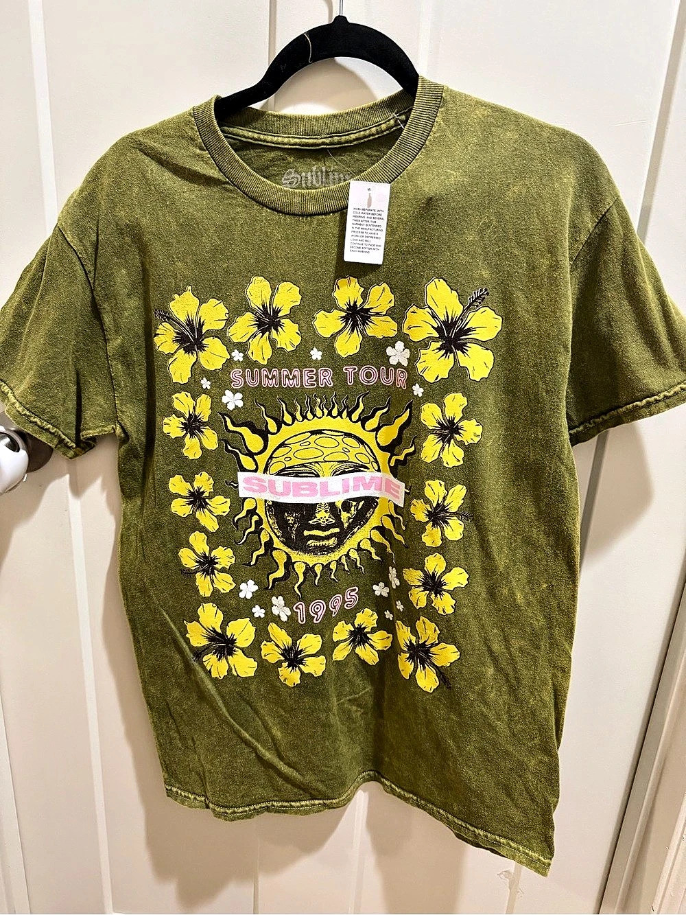 Sublime 1995 Summer Tour Graphic Tee Green Yellow Medium